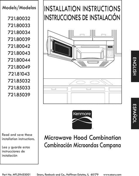 Kenmore 72180032700 User Manual MICROWAVE Manuals And Guides 1010420L