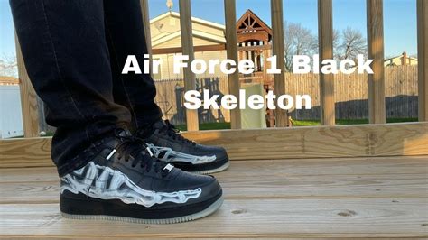 NIKE AIR FORCE 1 BLACK "SKELETON" REVIEW & On Feet! - YouTube