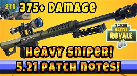 THE NEW Heavy Sniper! 50 Cal 300+ Damage! + Minigun Nerf + New Modes In Fortnite BR Patch 5.21 ...