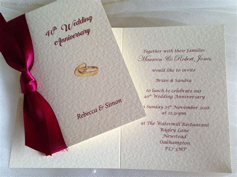 Rings Wedding Anniversary Invitations - £1.25 | 25th, 40th, 50th, 60th