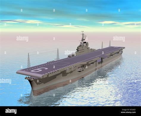 Aircraft carrier - 3D render Stock Photo - Alamy