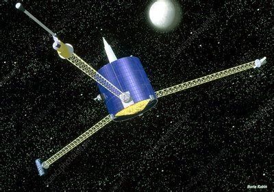 Artwork of the Lunar Prospector spacecraft - Stock Image - R250/0103 - Science Photo Library