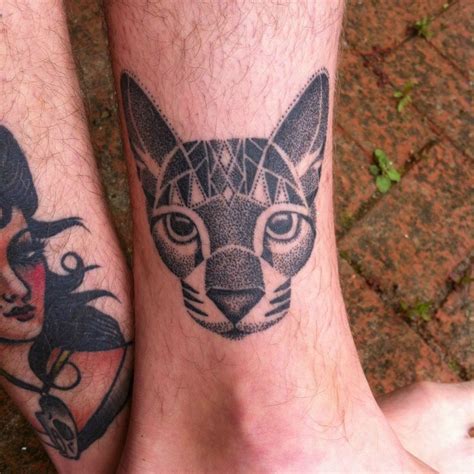 Dotwork Cat Ankle Tattoo | Cute cat tattoo, Cat tattoo, Tattoos for guys