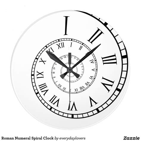 Roman Numeral Spiral Clock | Zazzle | Clock, Clock tattoo, Clock tattoo ...