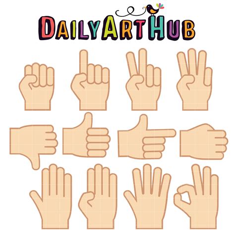 Hand Gestures Clip Art Set – Daily Art Hub – Free Clip Art Everyday