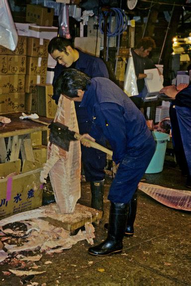 Cutting tuna | Tsukiji fish market | Raingod