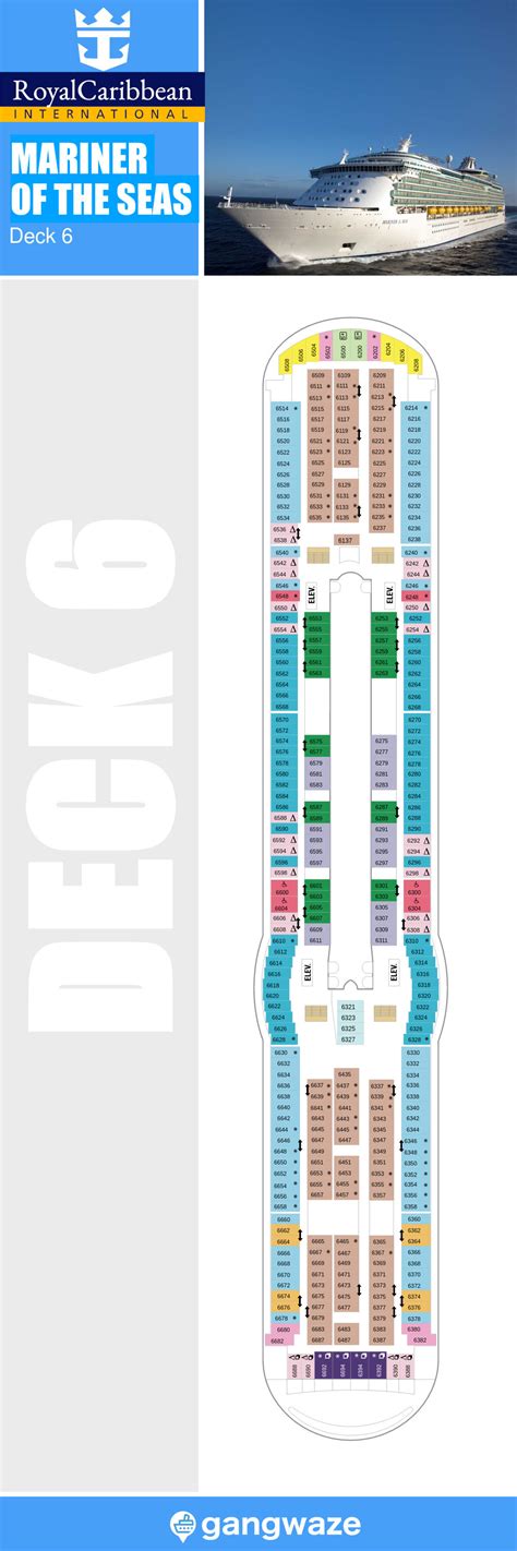 Mariner of the Seas Deck 6 - Activities & Deck Plan Layout