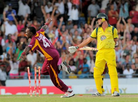 Dwayne Bravo celebrates after bowling Clint McKay | ESPNcricinfo.com