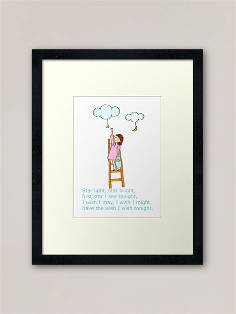 "Star Light Star Bright Poem" Framed Art Print for Sale by Whimsydesigns | Redbubble