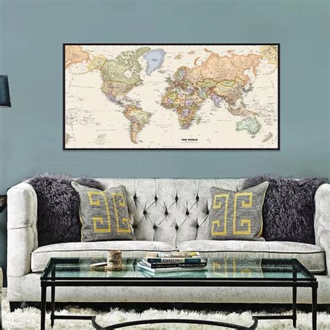 MAP OF THE World Wall Map Poster Canvas Print Home Decor 5*3ft EUR 9,94 ...