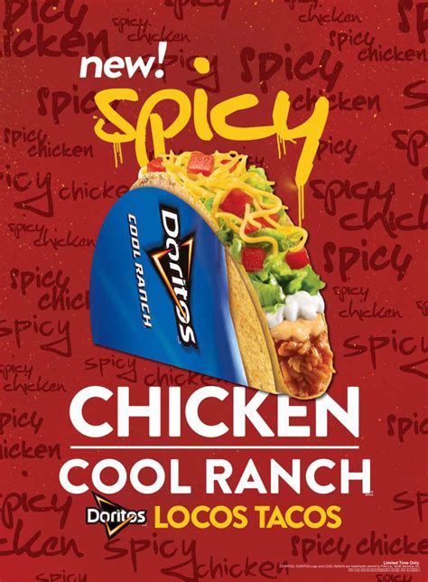 News: Taco Bell - New Spicy Chicken Cool Ranch Doritos Locos Taco | Brand Eating