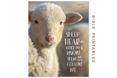 My Sheep Hear My Voice Bible Printable Scripture Image - Etsy