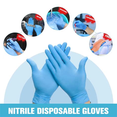 100pcs/box Nitrile Disposable Gloves Wear Resistance Chemical ...