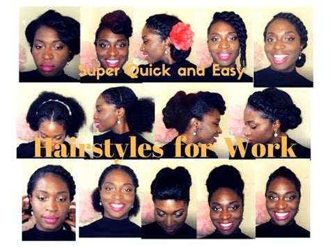 20 Super Quick and Easy Hairstyles for Work (Natural Hair 4abc) - YouTube