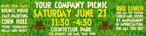 #1 company picnic banner 2x8 Template | PosterMyWall