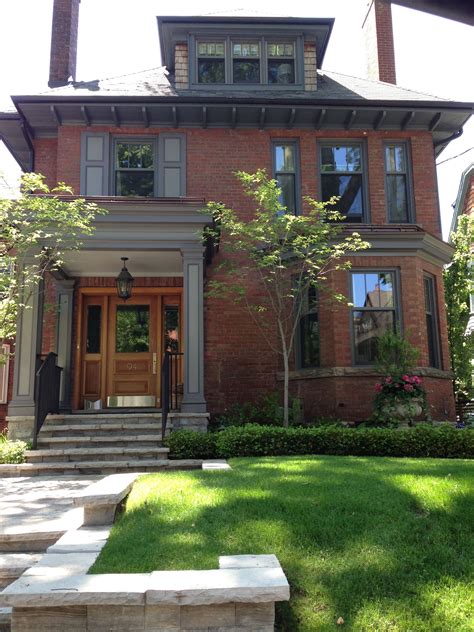 94 Walmer Road, Toronto ON - love the paint colour; dark charcoal grey with red bri… | Brick ...