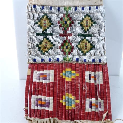 C1900 Sioux Quillwork Beaded Tobacco Bag 29.25 Long - Etsy