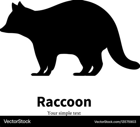 A black raccoon silhouette Royalty Free Vector Image