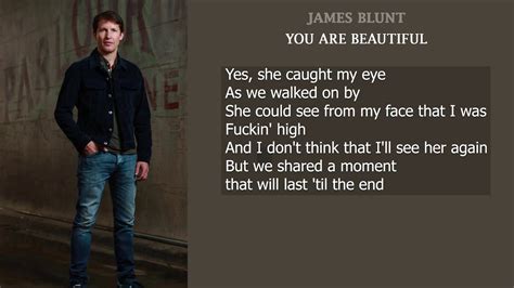 James Blunt - You are beautiful (lyrics) - YouTube