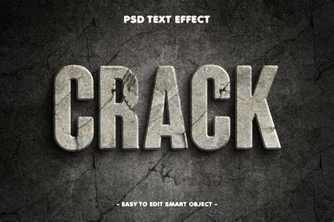 Free PSD | Crack Wall texture editable text effect