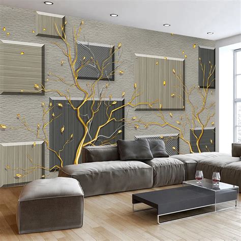 Custom 3D Wallpaper Murals Modern Simple Abstract Tree Branches 3D Living Room Sofa TV ...