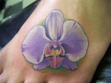 Single lovely purple orchid tattoo - Tattooimages.biz