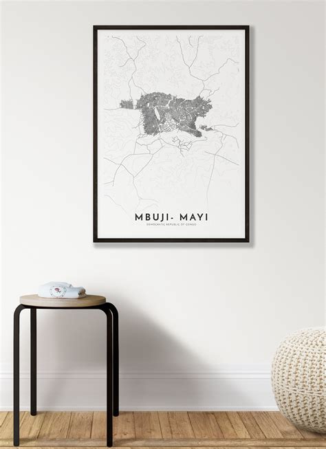 Mbuji Mayi map Mbuji Mayi DRC city map print map poster | Etsy