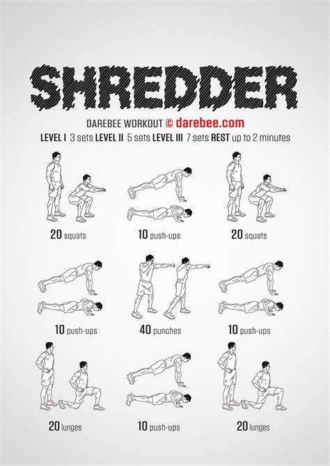 Shredder Workout | Strength workout, Bodyweight workout, Calisthenics ...