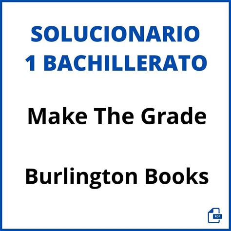 Solucionario Make The Grade 1 Bachillerato Burlington Books 2024