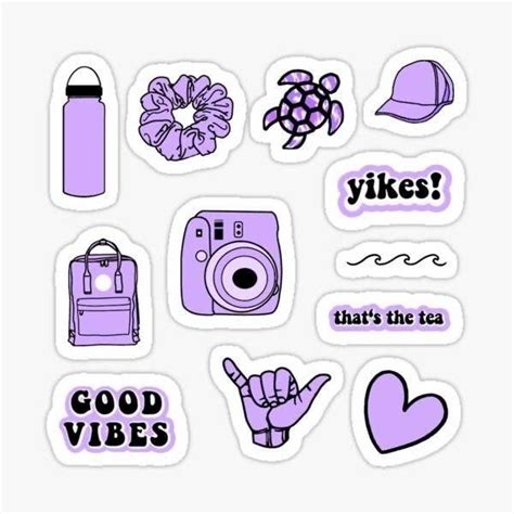 Preppy Purple Stickers - Etsy