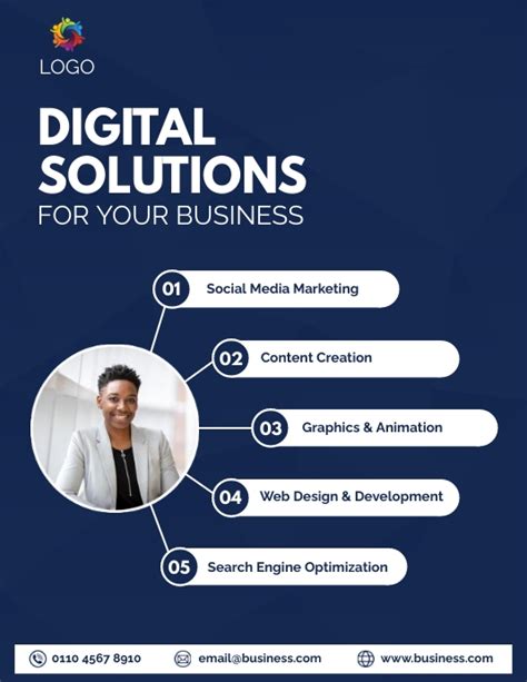 Digital solutions services infographic poster Template | PosterMyWall