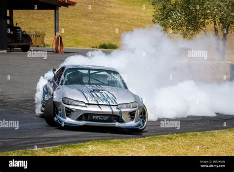 Gaz Whiter in his Nissan Silvia LS3 supercharged S15 Drift car Stock Photo - Alamy