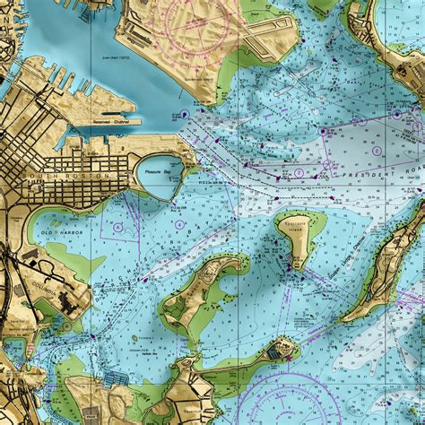 Boston Harbor Nautical Chart – Visual Wall Maps Studio