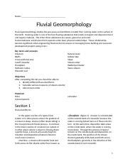 Fluvial geomorphology-1.docx - Name: Fluvial Geomorphology Fluvial ...