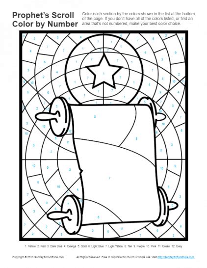 Bible Color By Number Coloring Pages For Kids