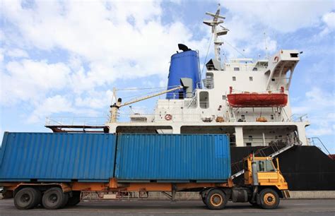 Container Operation in Port Stock Image - Image of facility, reefer: 26634997