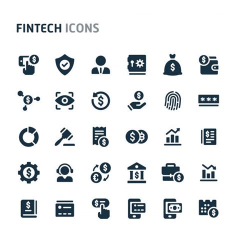 Premium Vector | Fintech icon set. fillio black icon series. | Fintech ...