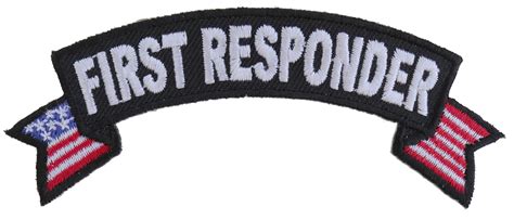 First Responder US Flag Small Rocker Patch | Embroidered Patches by ...