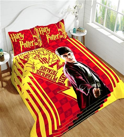 Buy Harry Potter Multicolour 100% Cotton Double-Size Bedsheet with ...