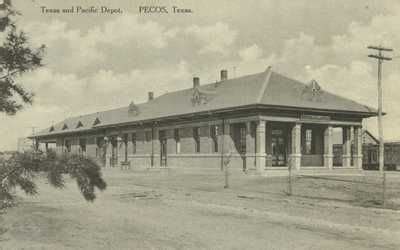 Texas & Pacific Depot, Pecos, Texas Wagons, Pecos Texas, Railroad ...