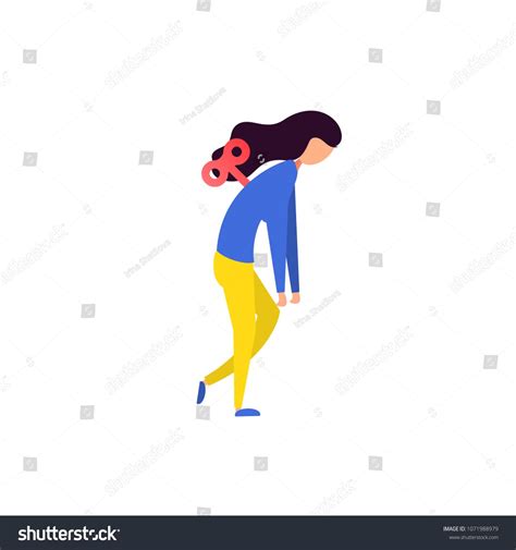 Cartoon Tired sleepy woman. Weak health, mental exhausted, vector flat illustrationwoman#Weak# ...