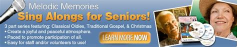 Music for Seniors in Assisted Living | Sing along songs, Dementia activities, Music activities