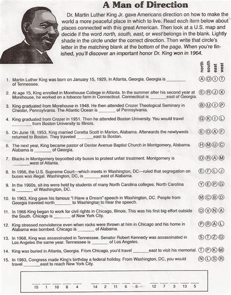 Martin Luther King Printable Worksheets