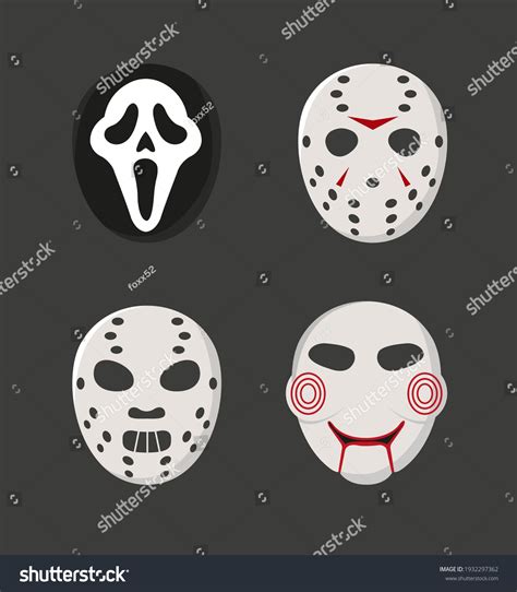 Horror Movie Characters Masks Set Masks Stock Vector (Royalty Free ...