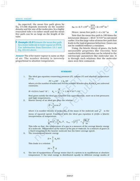 Kinetic Theory - NCERT Book of Class 11 Physics Part II