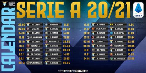 S.S. Lazio: 2020/21 Serie A Schedule | The Laziali