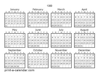 Download 1300 Printable Calendars