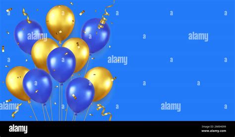 3d Birthday background with realistic balloons Stock Vector Image & Art ...