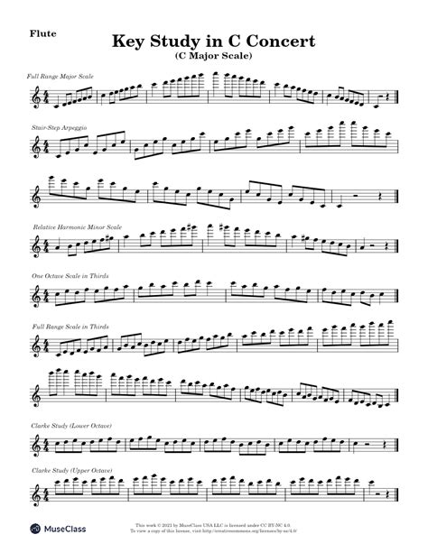 Key Study in C Major for Flute Sheet music for Flute (Solo) | Musescore.com