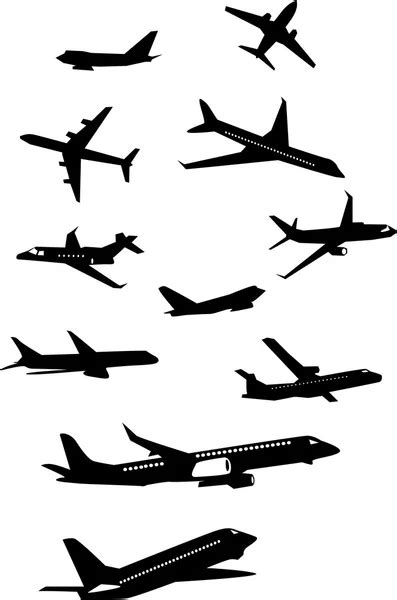 Collection of airplane silhouettes — Stock Vector © vabadov #25081213